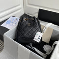 CHANEL GRABRIELLE SMALL 24 BACKPACK IN BLACK CALFSKIN