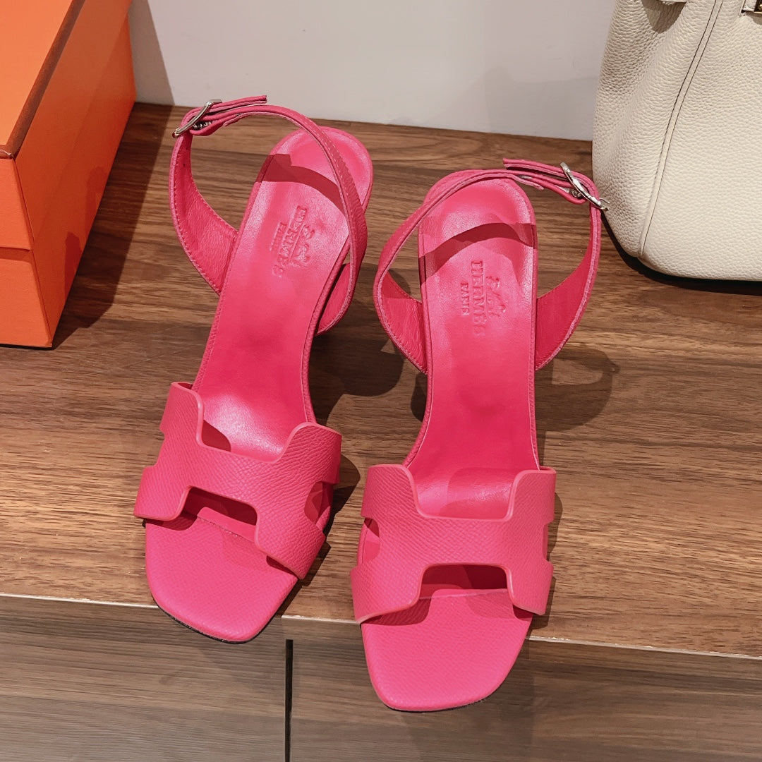 HERMES SLINGBACK SANDAL ETERNITE 105 BRIGHT PINK LAMBSKIN