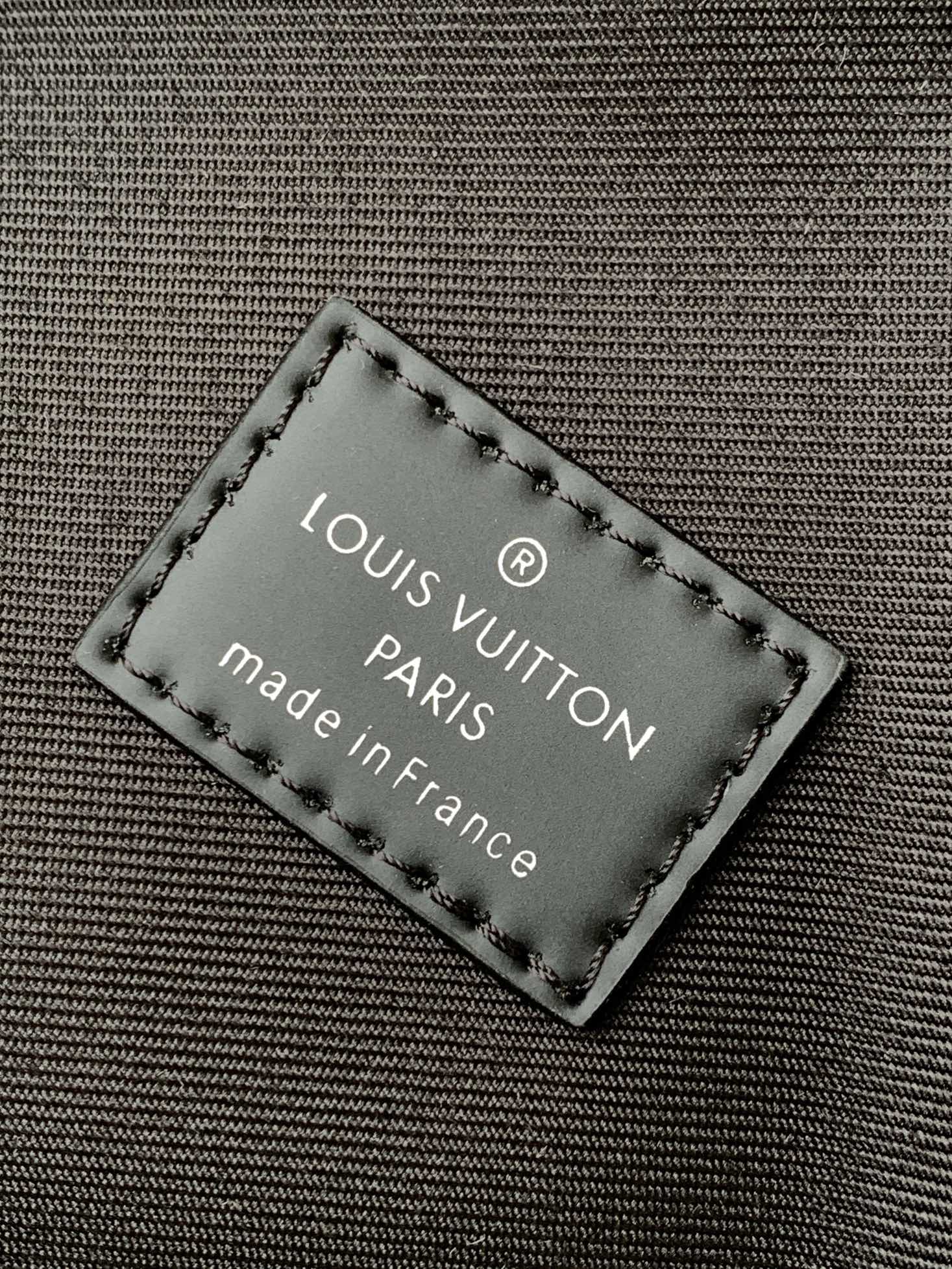LOUIS VUITTON DAMIER CAMPUS BACKPACK 39 IN BLACK CALFSKIN AND CANVAS