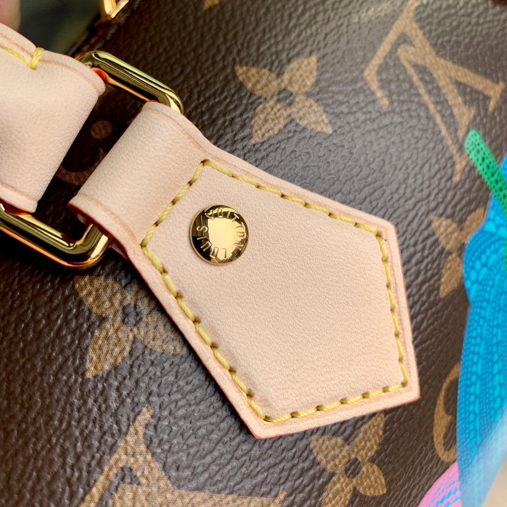 LOUIS VUITTON LV x YK SPEEDY BANDOULIÈRE 20 IN BROWN MONOGRAM COATED CANVAS AND CALFSKIN
