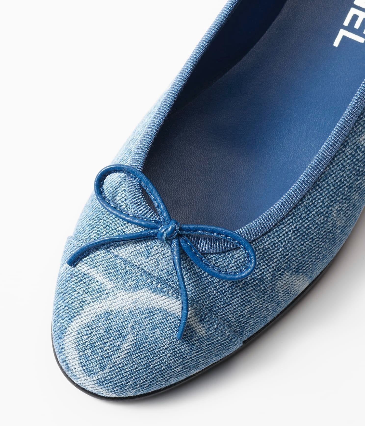 CHANEL BALLET FLATS LIGHT BLUE WHITE DENIM