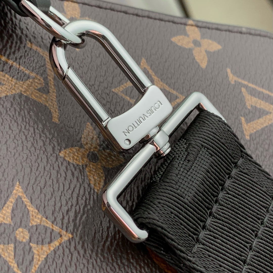 LOUIS VUITTON ANPHA WEARABLE WALLET 18 IN BROWN AND BLACK MONOGRAM CALFSKIN