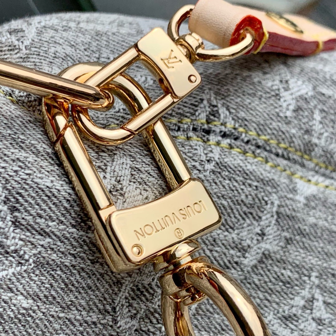LOUIS VUITTON COUSSIN HOBO MM 38 IN GREY MONOGRAM DENIM