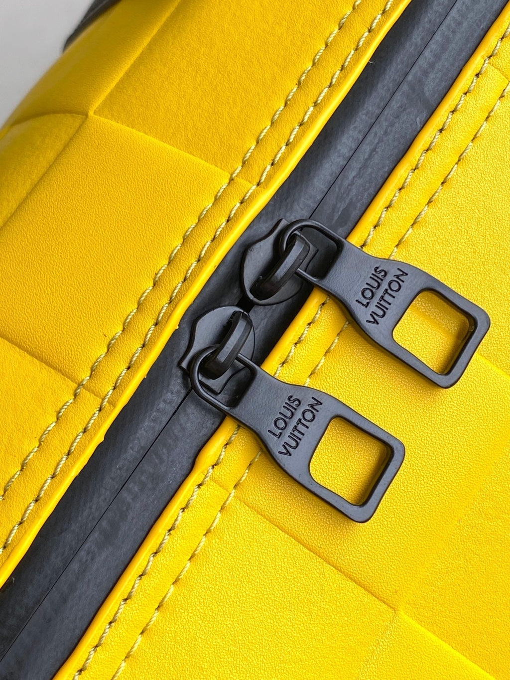 LOUIS VUITTON KEEPALL BANDOULIÈRE 50 IN YELLOW DAMIER SCUBA CALFSKIN