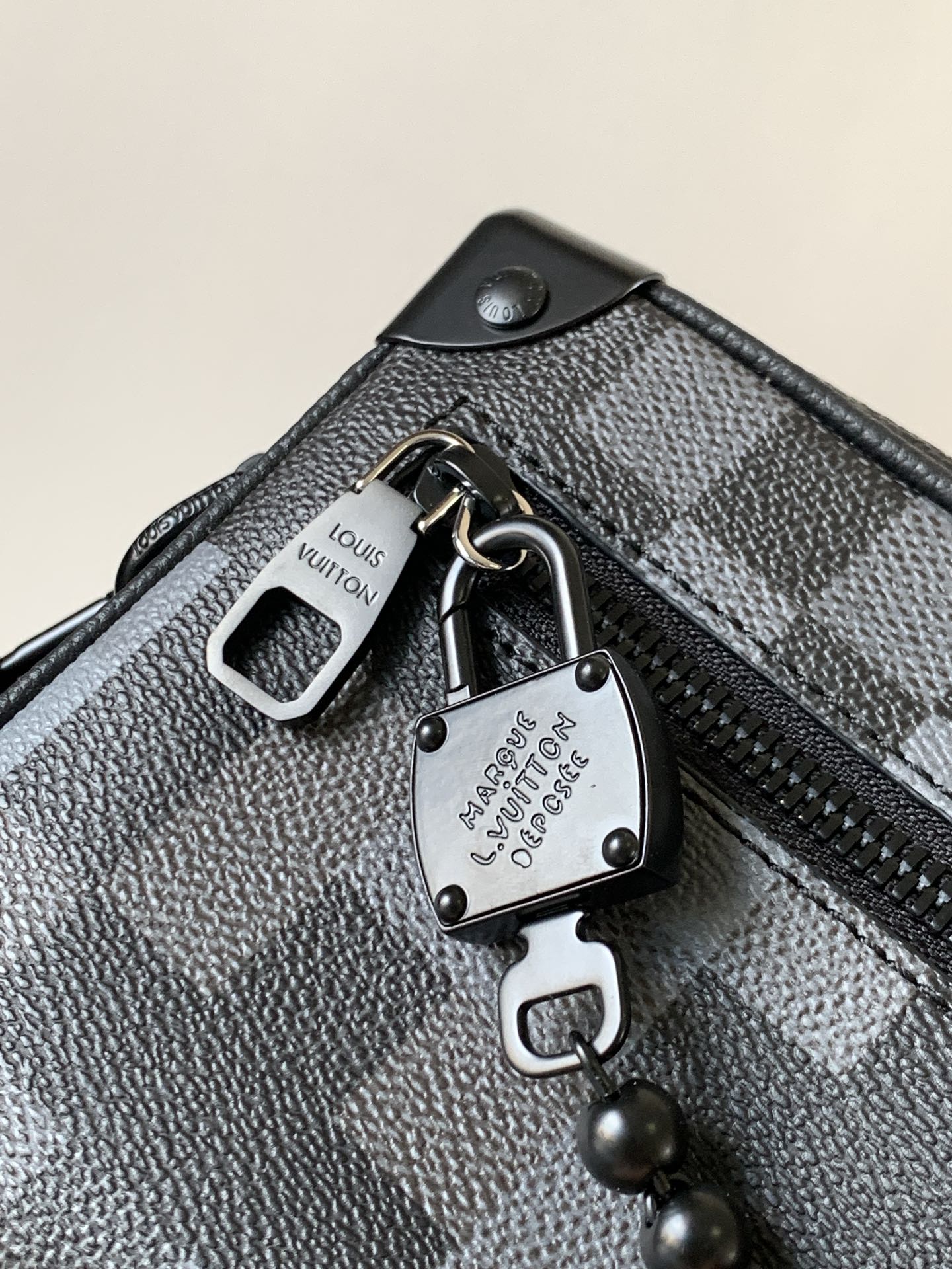 LOUIS VUITTON LV 25S MINI SOFT TRUNK BOX BAG 18 IN DAMOFLAGE BLACK CANVAS AND CALFSKIN